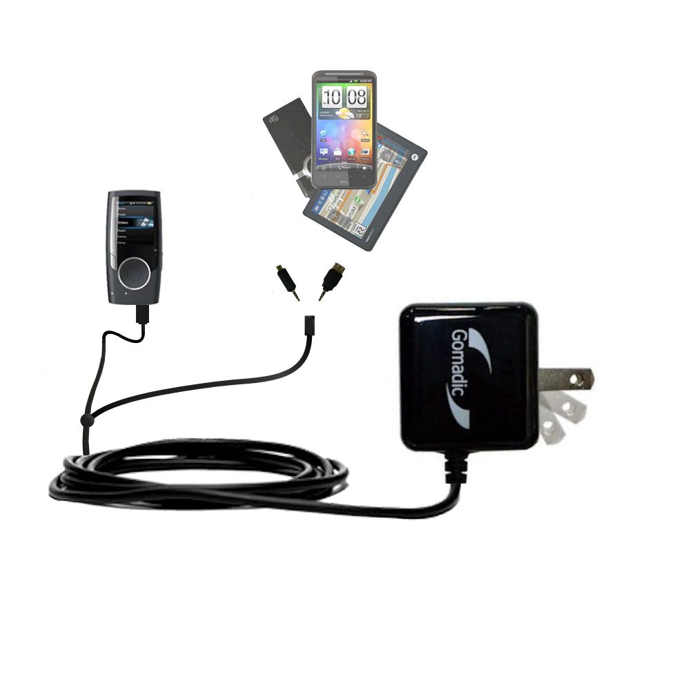 Double Wall Home Charger with tips including compatible with the Coby MP601 Video MP3 Player