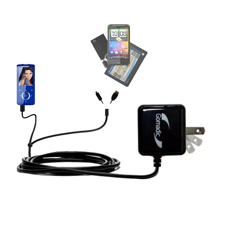 Double Wall Home Charger with tips including compatible with the Coby MP705