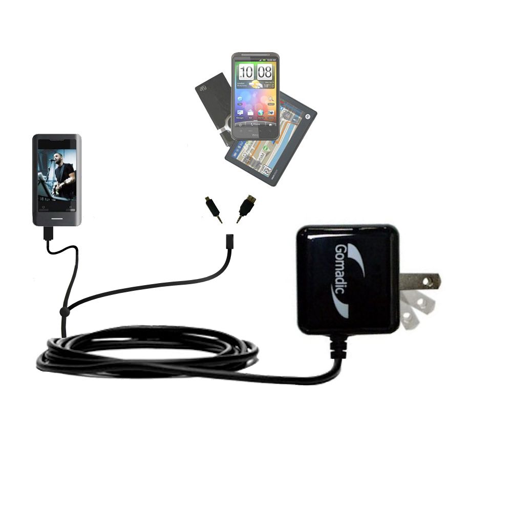 Double Wall Home Charger with tips including compatible with the Coby MP827