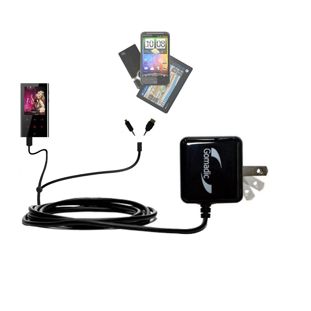 Double Wall Home Charger with tips including compatible with the Coby MP836