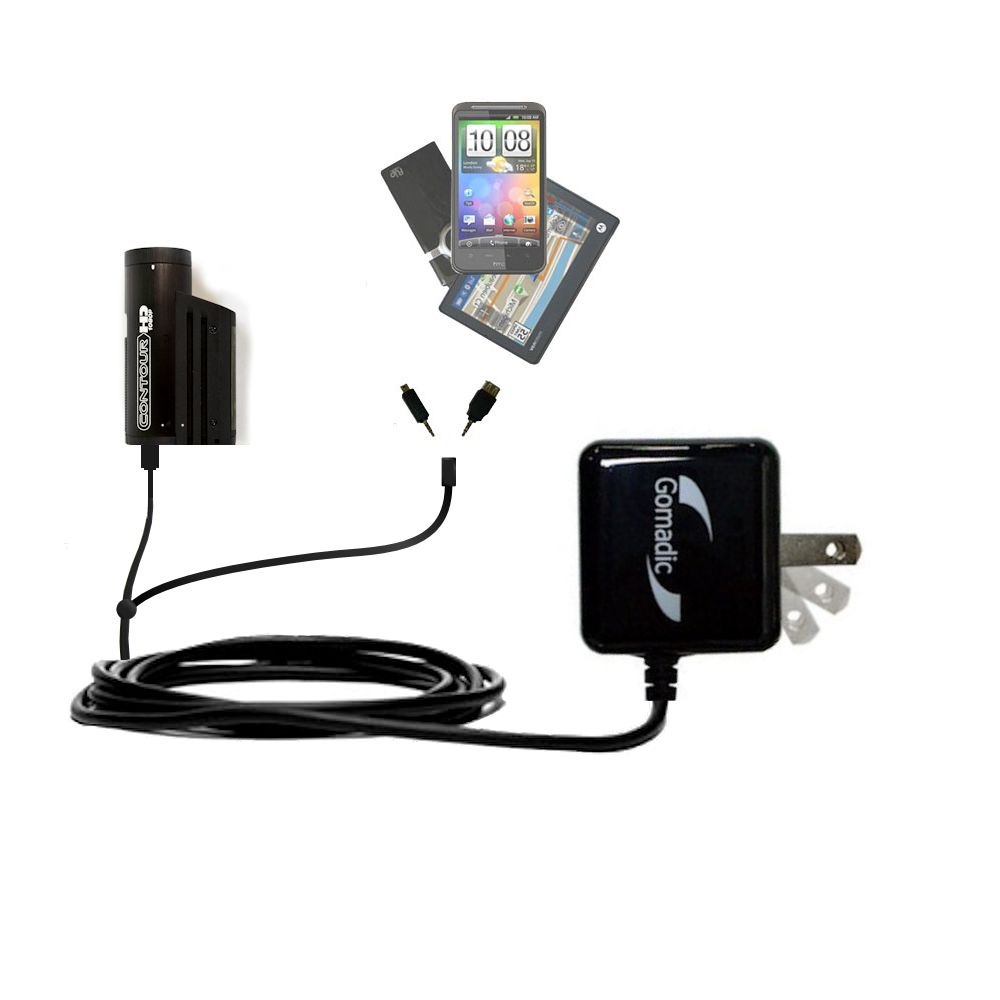 Double Wall Home Charger with tips including compatible with the Contour HD / GPS / Plus / 2 / ROAM2