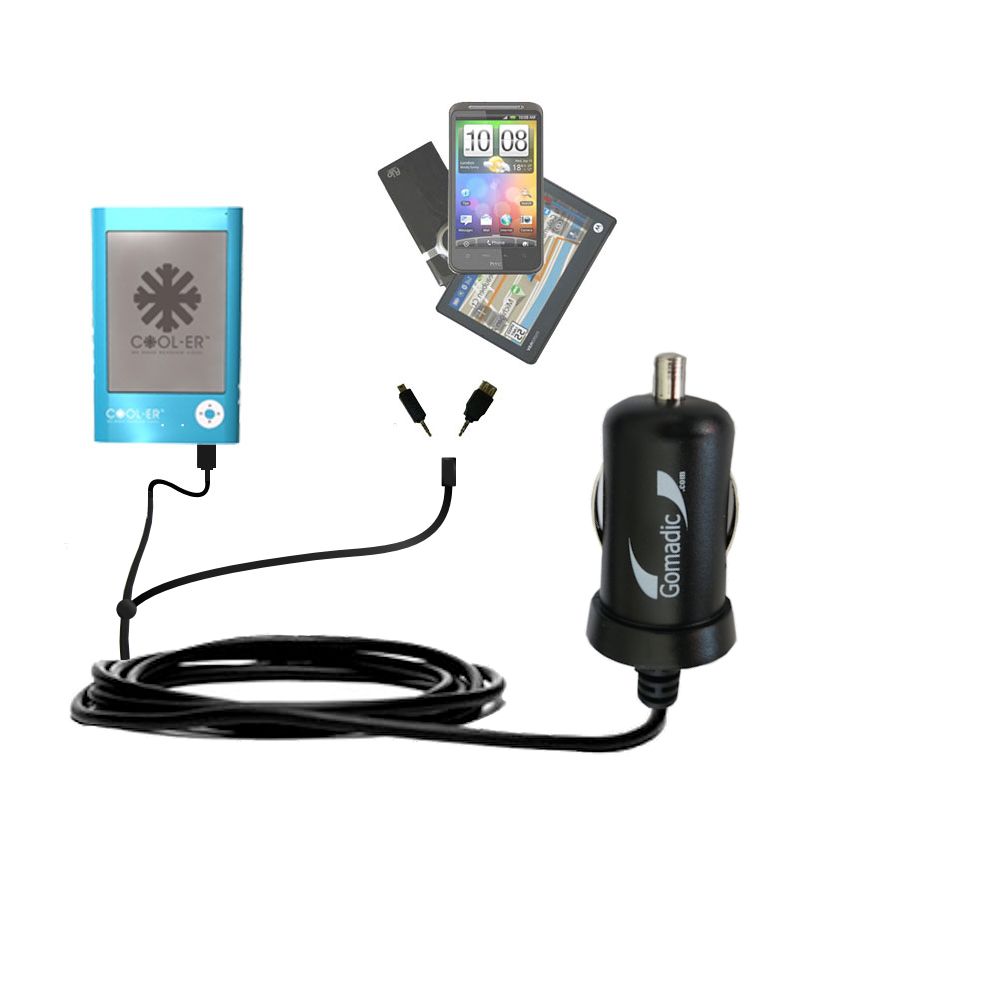 mini Double Car Charger with tips including compatible with the Cool Reader Cool-er eReader