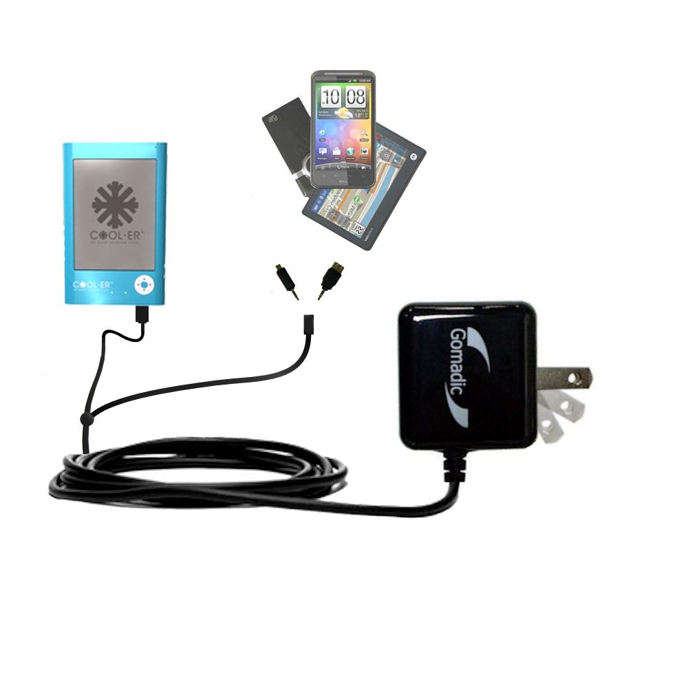 Double Wall Home Charger with tips including compatible with the Cool Reader Cool-er eReader