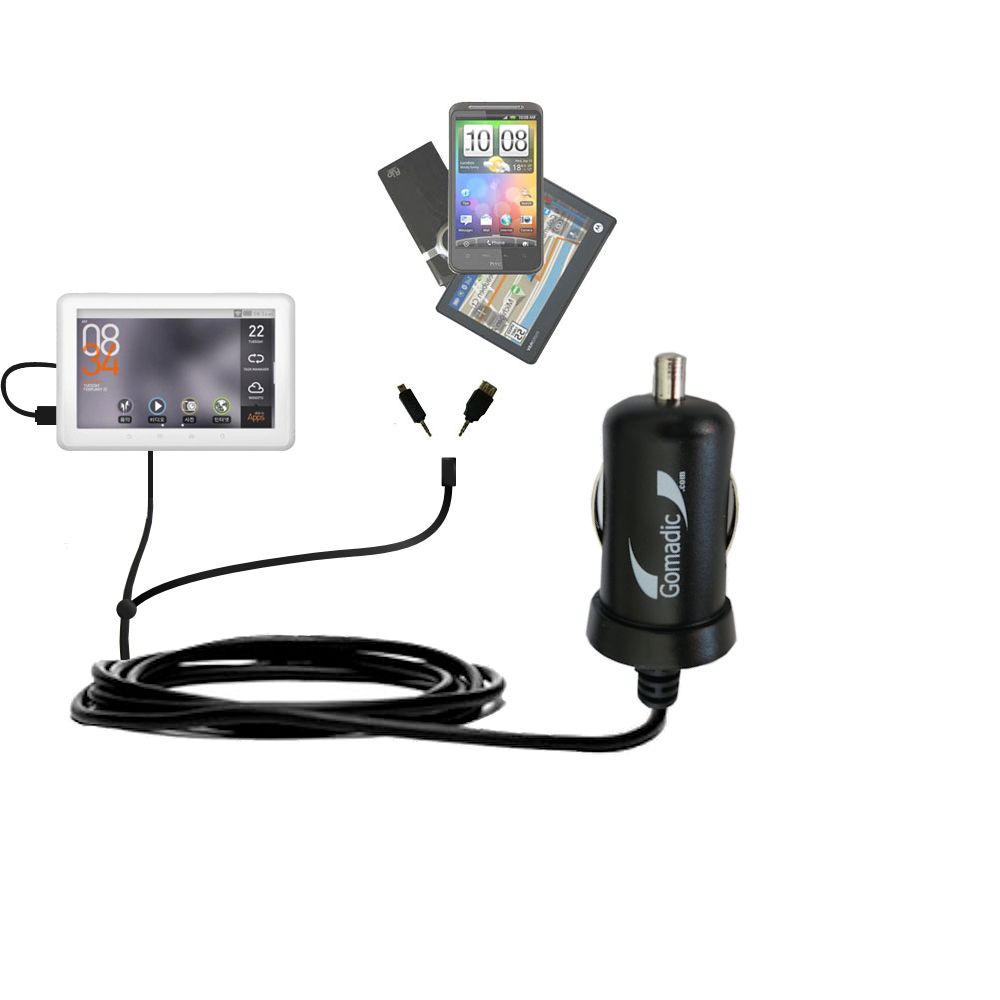 mini Double Car Charger with tips including compatible with the Cowon A5