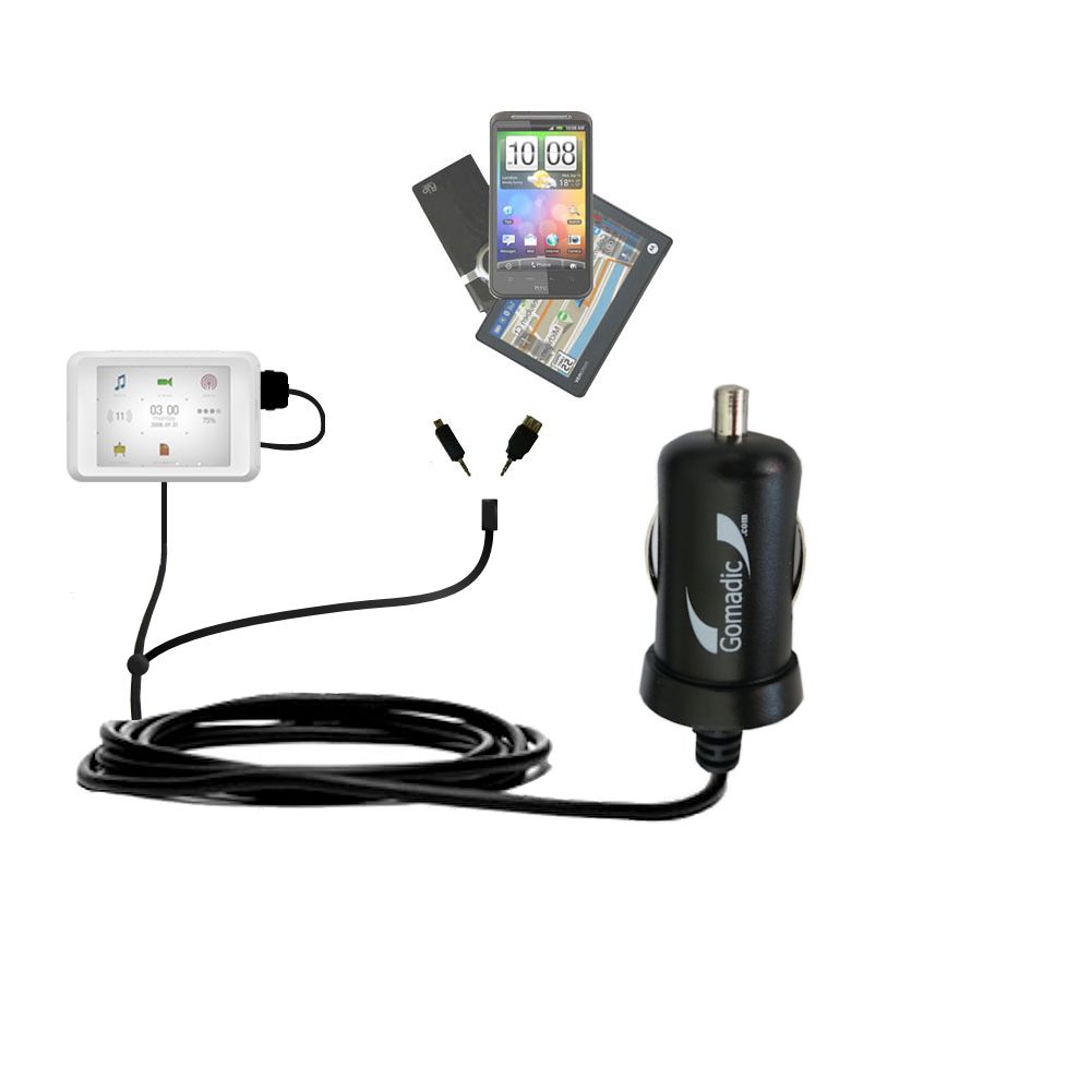 mini Double Car Charger with tips including compatible with the Cowon C2