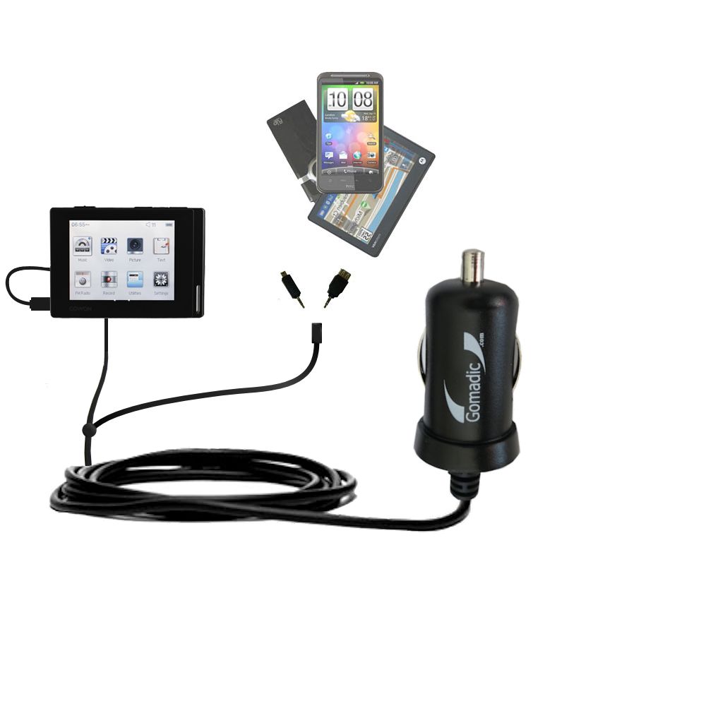mini Double Car Charger with tips including compatible with the Cowon iAudio D2 Plus