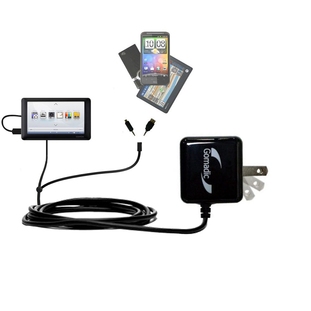 Double Wall Home Charger with tips including compatible with the Cowon O2PMP Flash