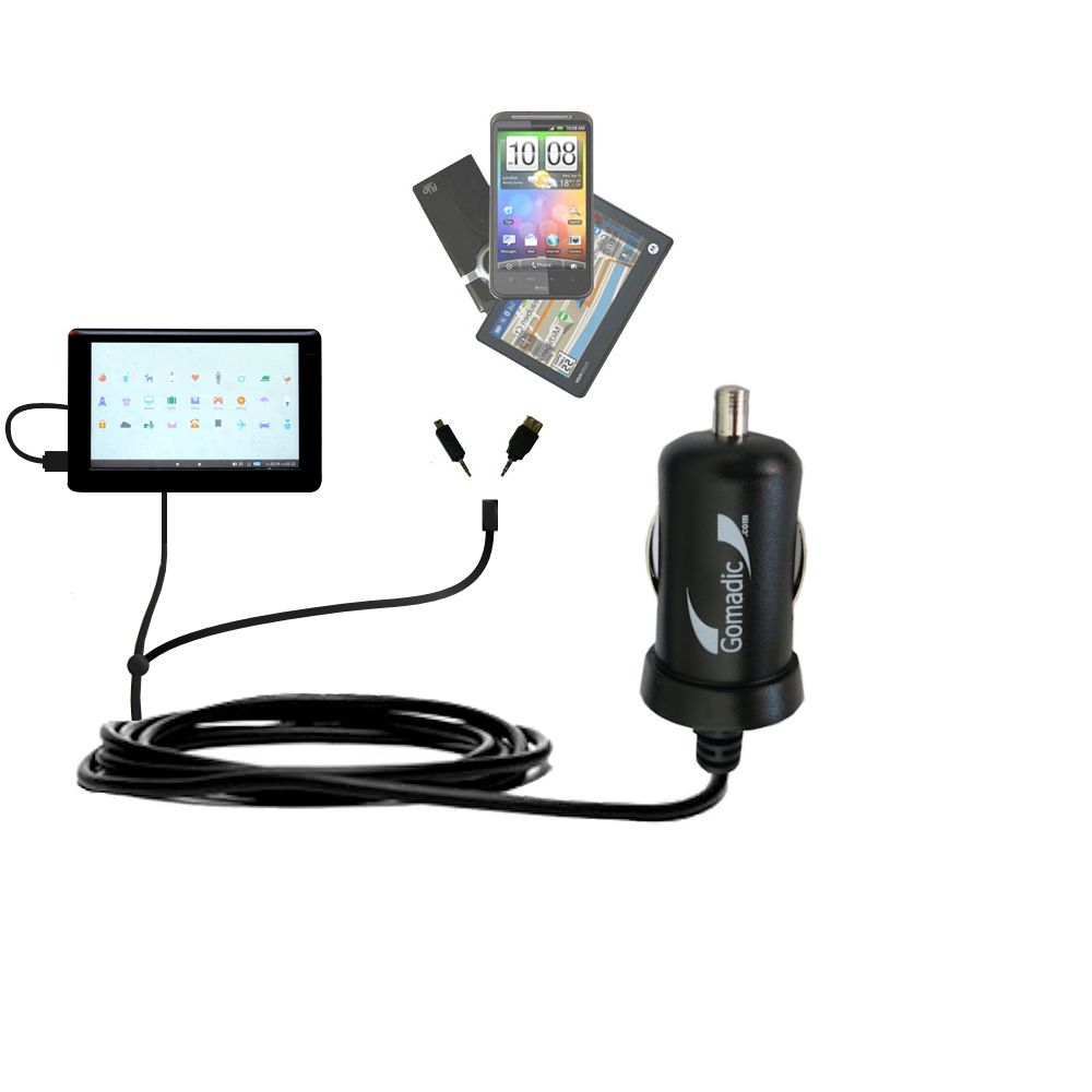 mini Double Car Charger with tips including compatible with the Cowon V5