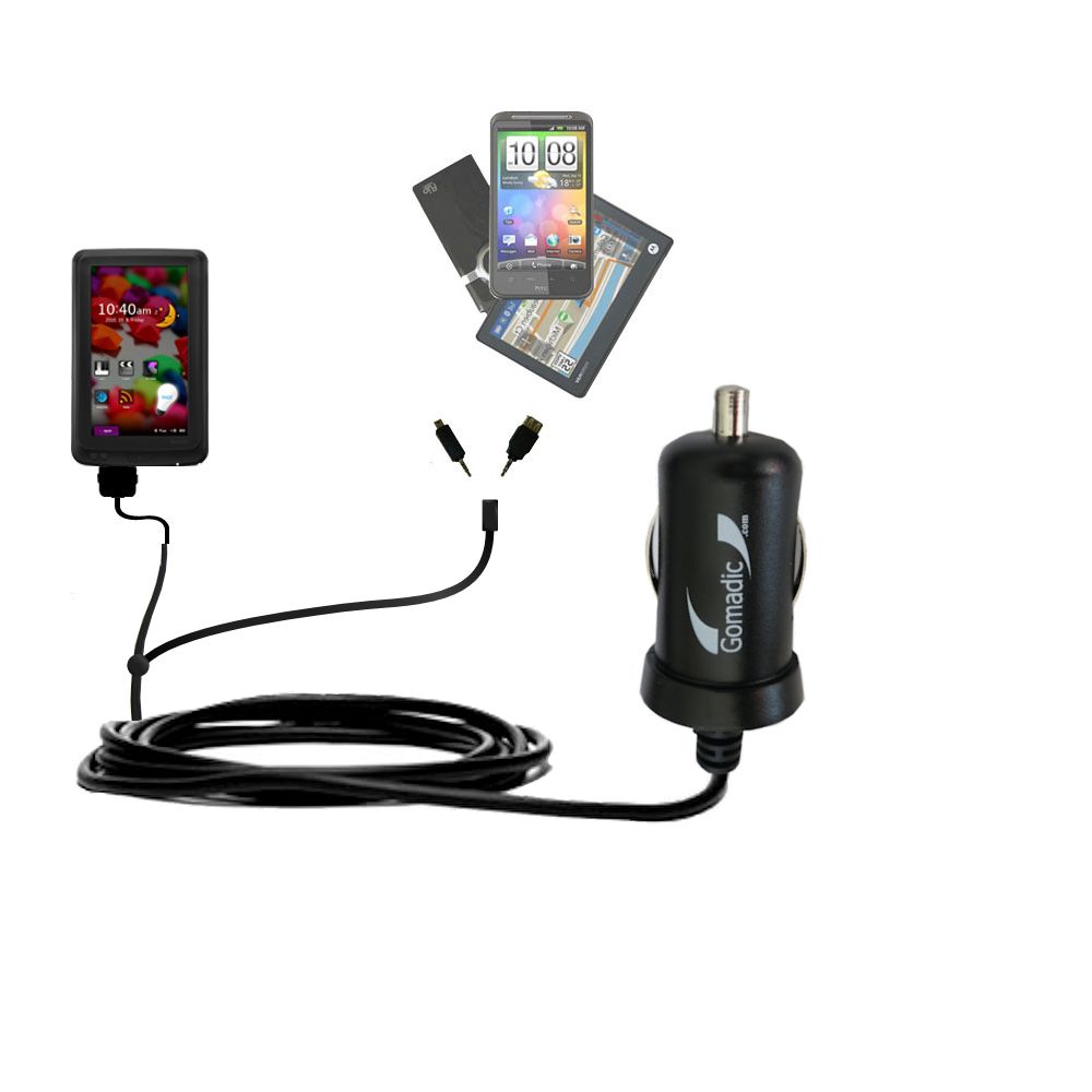 mini Double Car Charger with tips including compatible with the Cowon X7