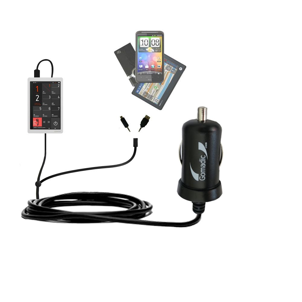 mini Double Car Charger with tips including compatible with the Cowon X9