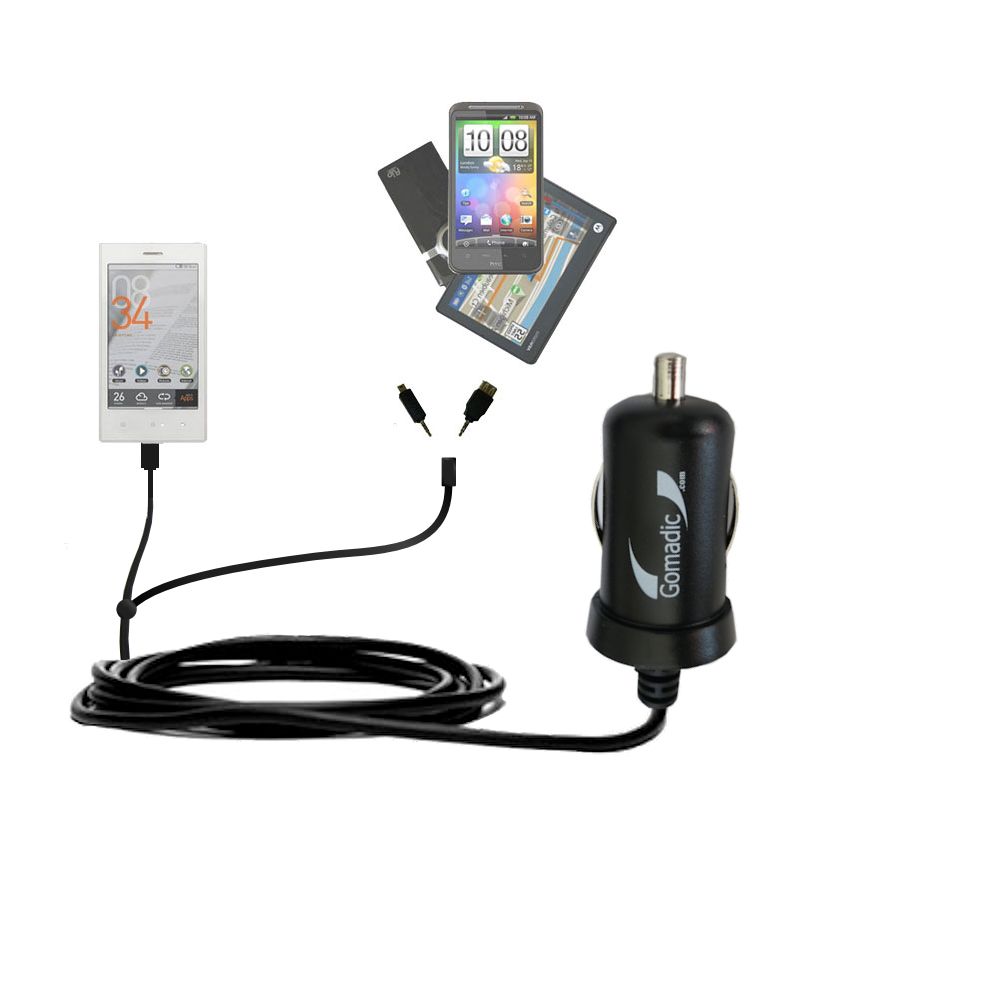 mini Double Car Charger with tips including compatible with the Cowon Z2 Plenue