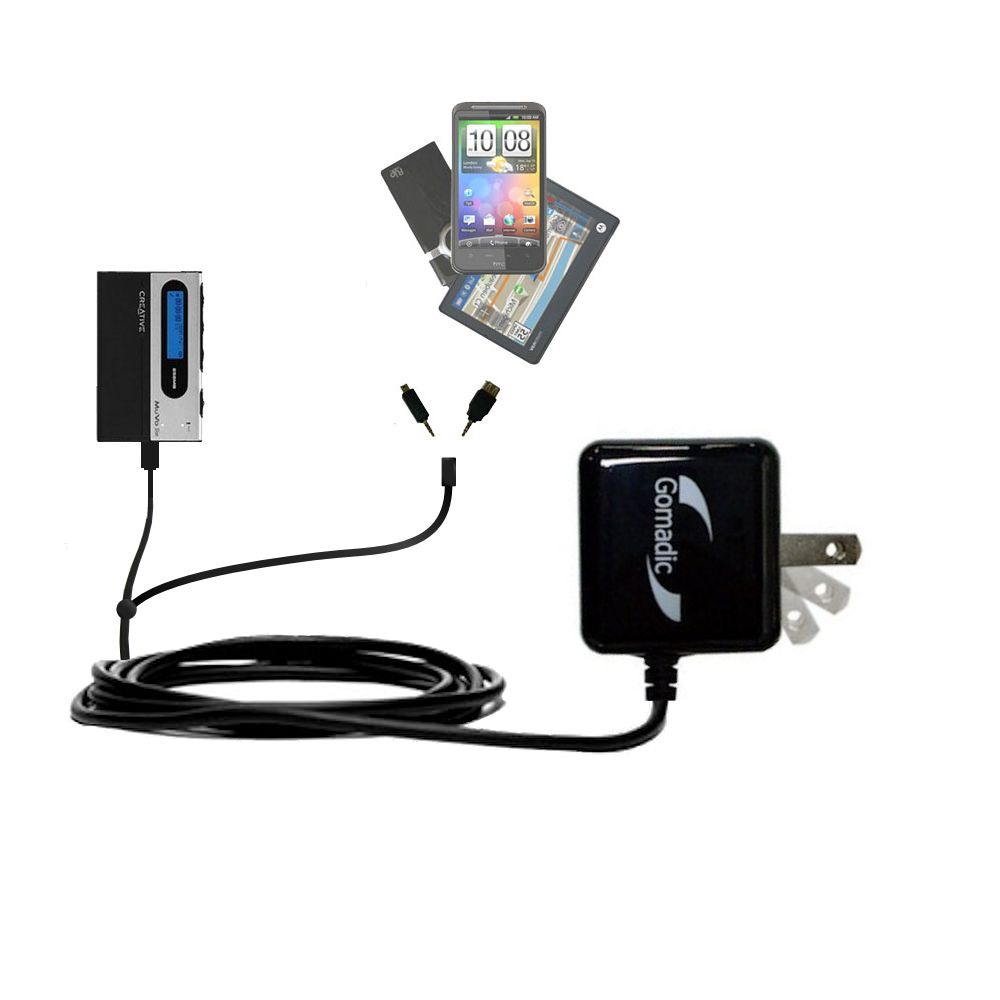 Double Wall Home Charger with tips including compatible with the Creative MuVo Slim
