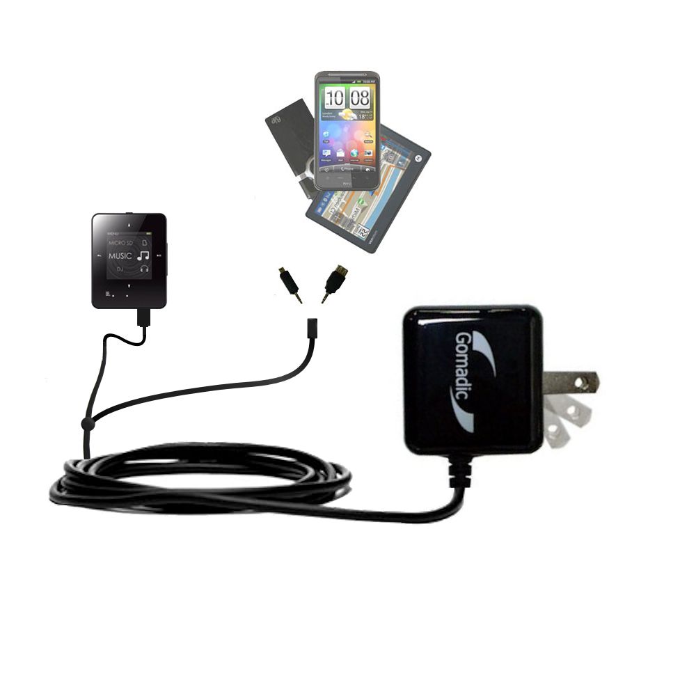 Double Wall Home Charger with tips including compatible with the Creative ZEN Style M100
