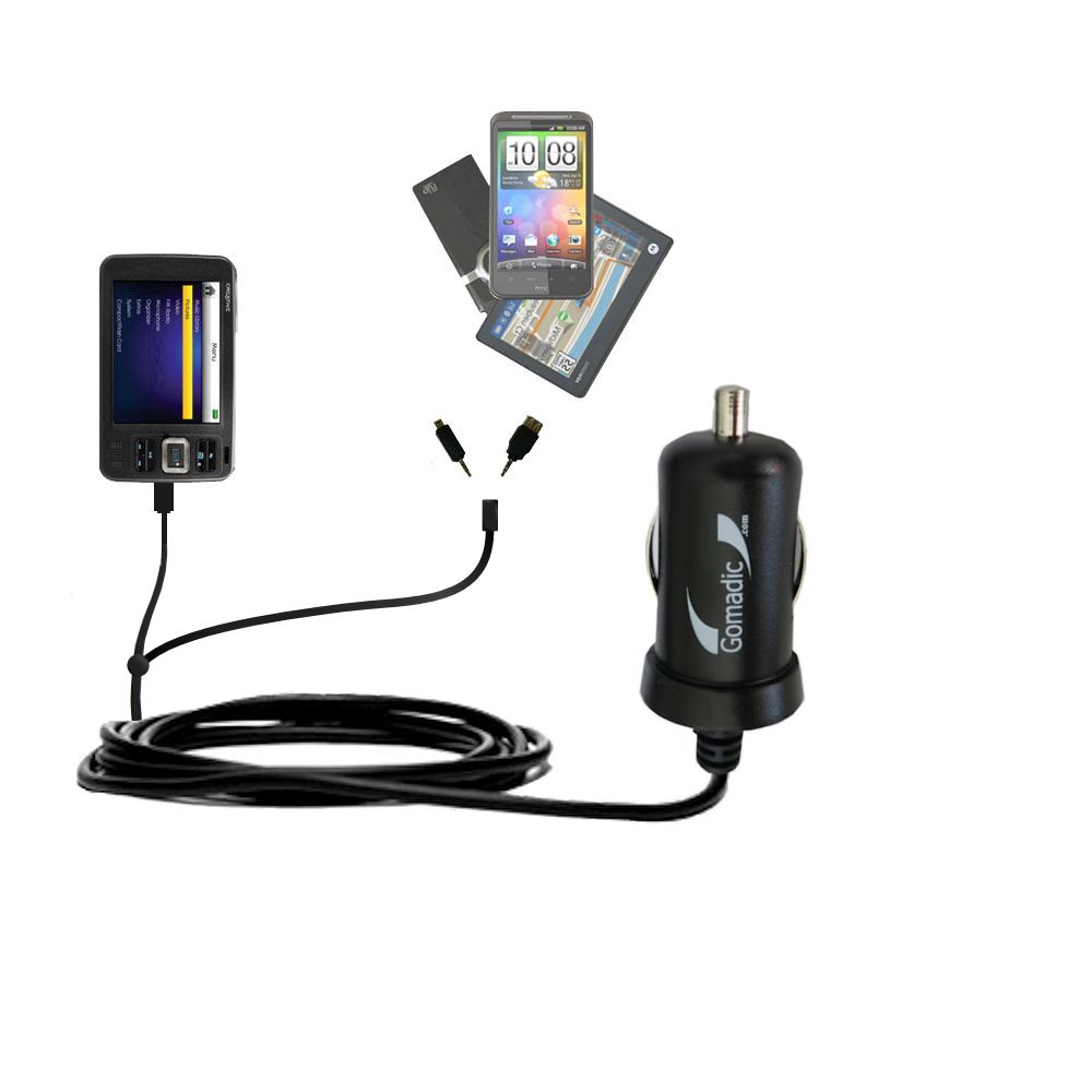 mini Double Car Charger with tips including compatible with the Creative Zen Vision
