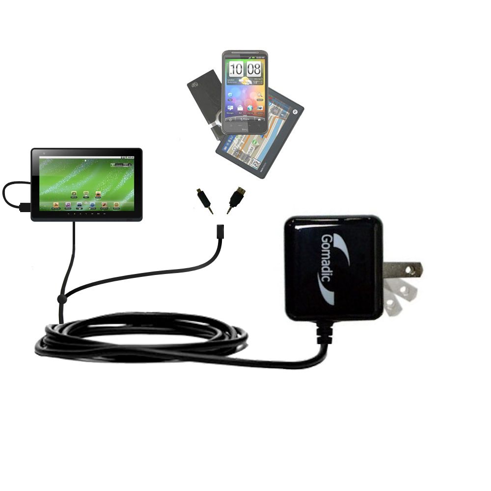 Double Wall Home Charger with tips including compatible with the Creative ZiiO 10