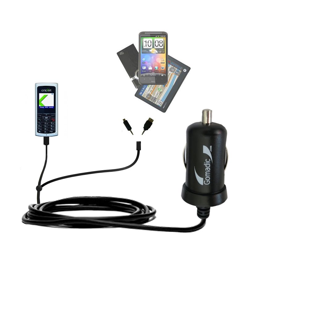 mini Double Car Charger with tips including compatible with the Cricket EZ