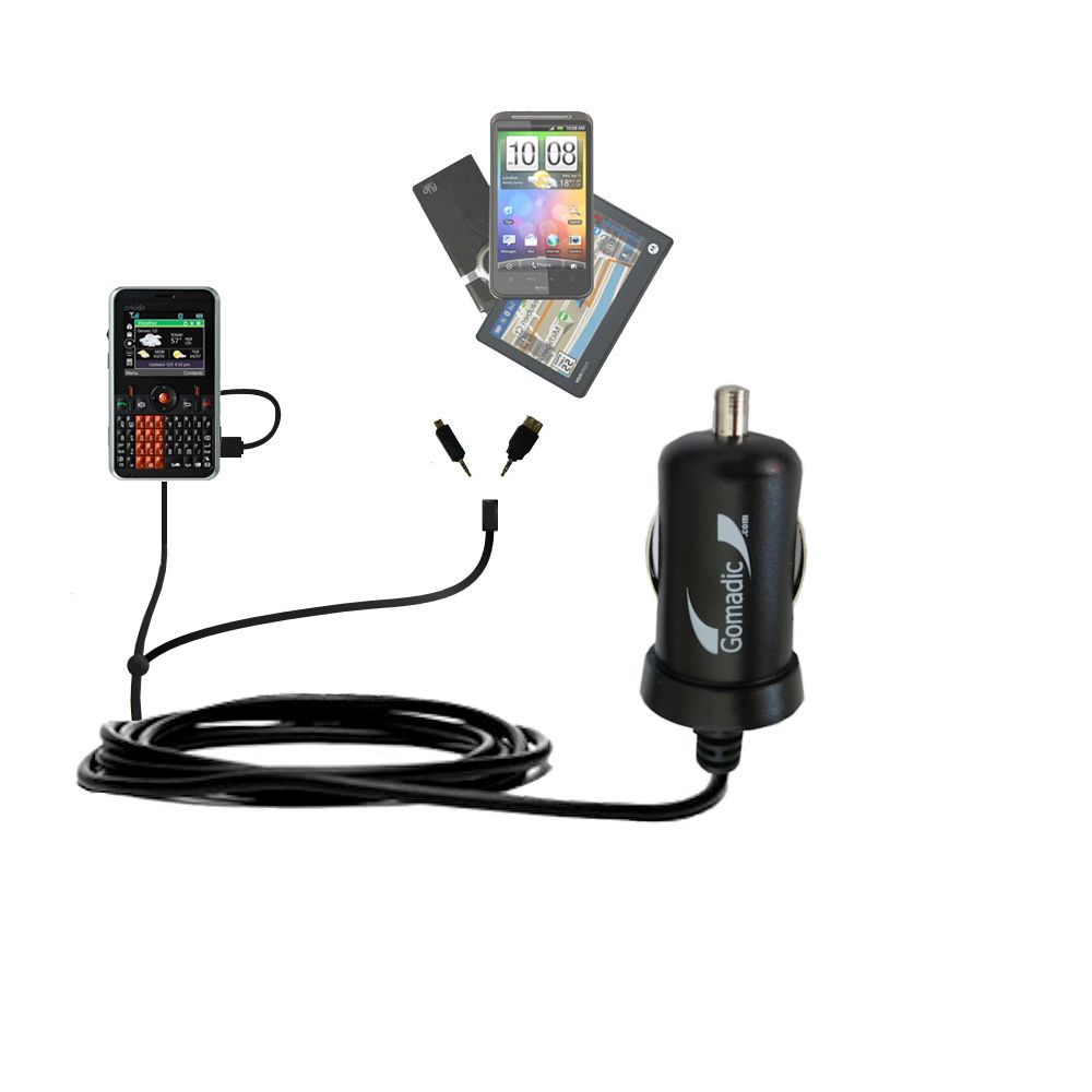 mini Double Car Charger with tips including compatible with the Cricket MSGM8 II