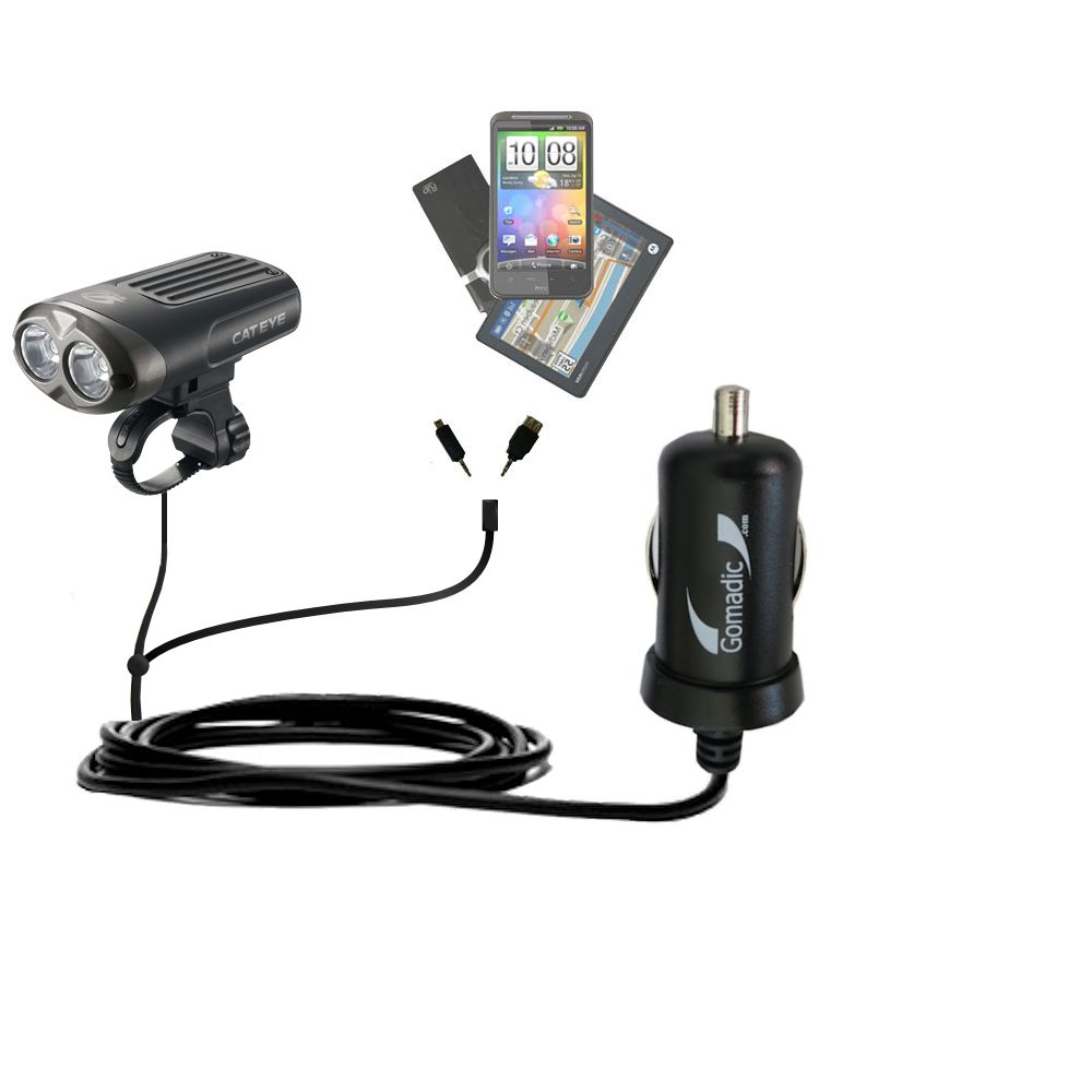 mini Double Car Charger with tips including compatible with the Cygolite Expilion 600 / 680
