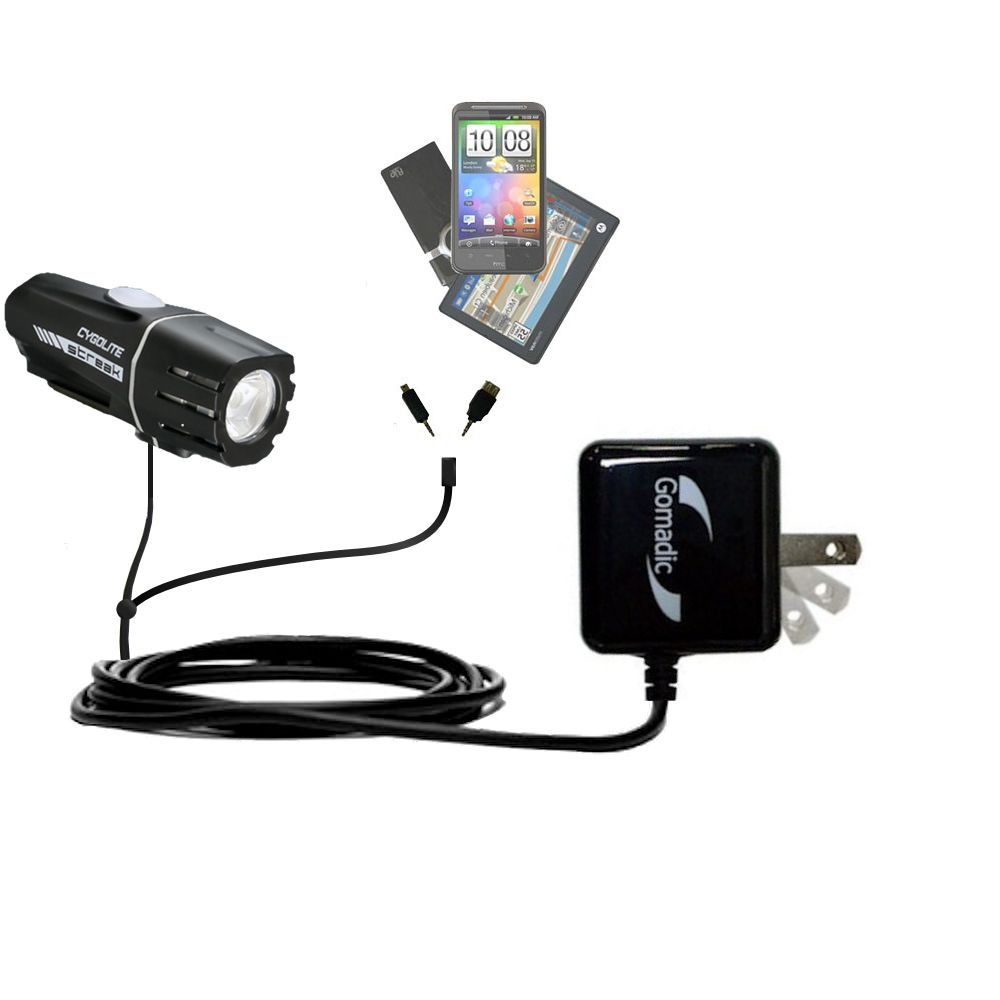 Double Wall Home Charger with tips including compatible with the Cygolite Streak