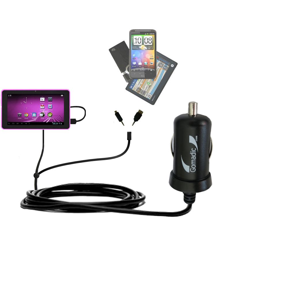 mini Double Car Charger with tips including compatible with the D2 D2-727G