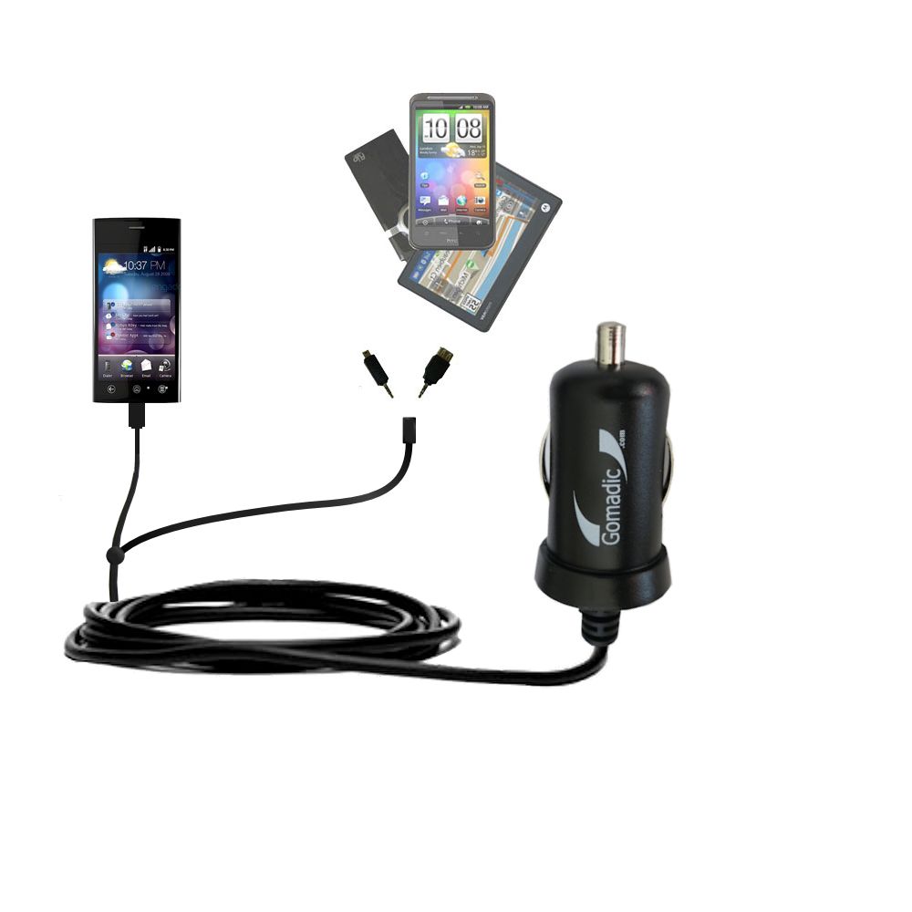 mini Double Car Charger with tips including compatible with the Dell Thunder