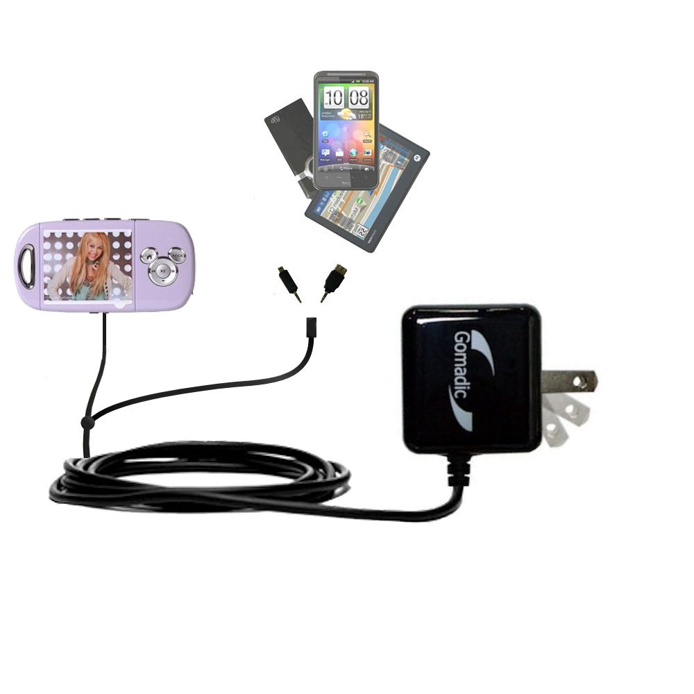 Double Wall Home Charger with tips including compatible with the Disney Hannah Montana Mix Max Player DS19012