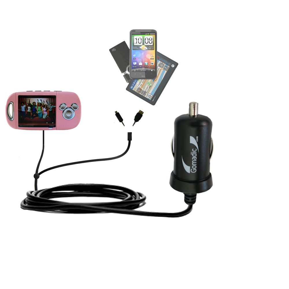 mini Double Car Charger with tips including compatible with the Disney High School Musical Mix Max Player DS19005