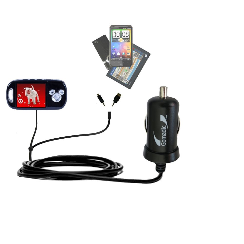 mini Double Car Charger with tips including compatible with the Disney Pirates of the Caribbean Mix Max Player DS19013