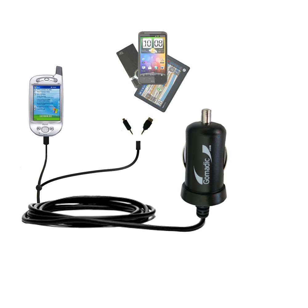mini Double Car Charger with tips including compatible with the Dopod 686