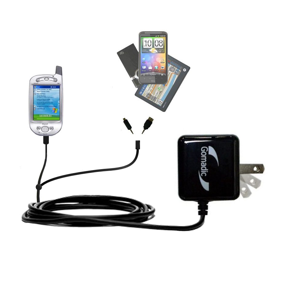 Double Wall Home Charger with tips including compatible with the Dopod 686