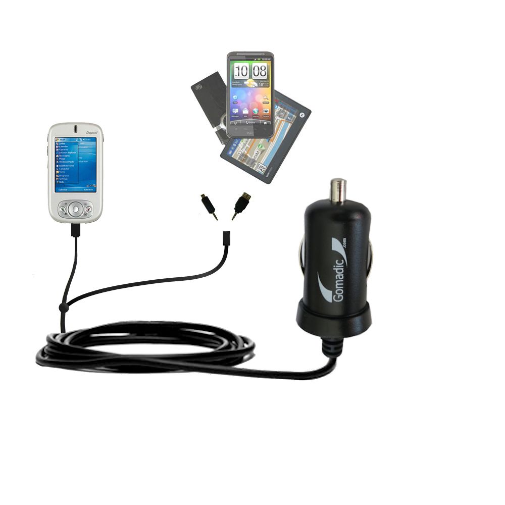 mini Double Car Charger with tips including compatible with the Dopod 818