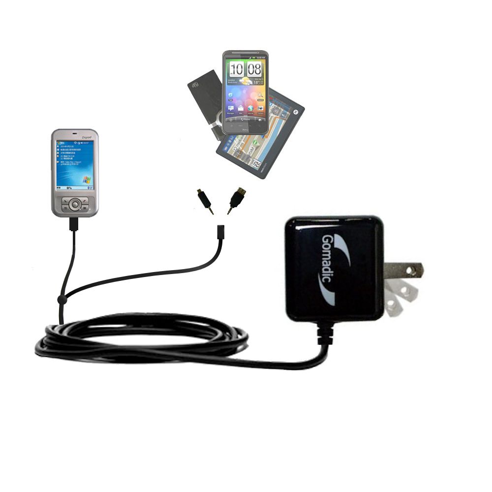 Double Wall Home Charger with tips including compatible with the Dopod 828