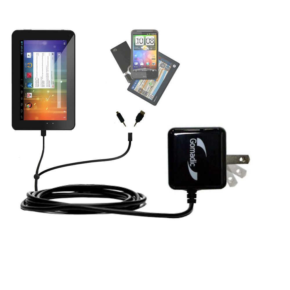 Double Wall Home Charger with tips including compatible with the Double Power DOPO EM63 7 inch tablet