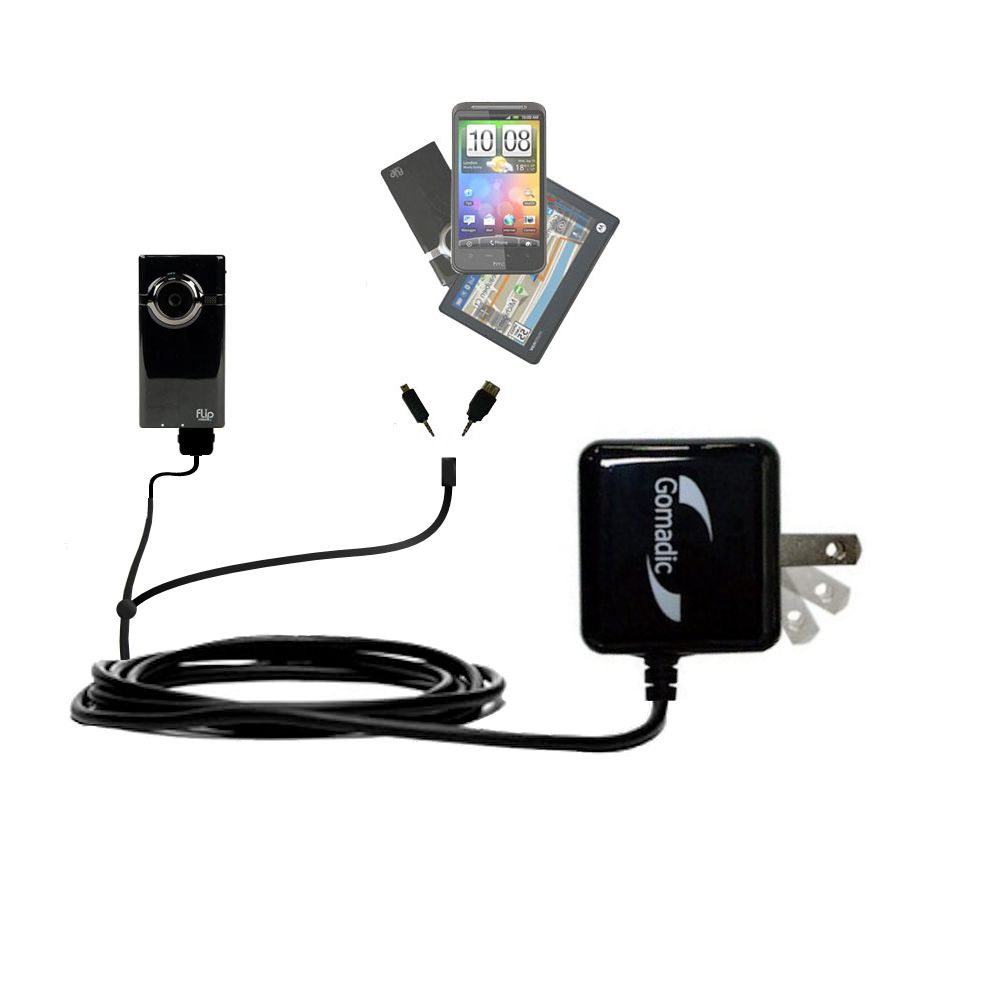 Double Wall Home Charger with tips including compatible with the Pure Digital Flip Video Mino