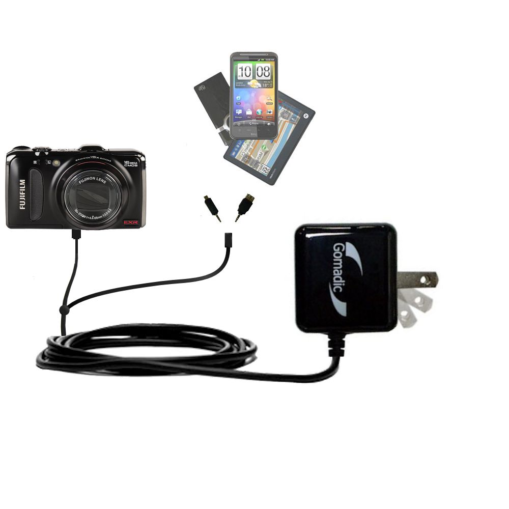 Double Wall Home Charger with tips including compatible with the Fujifilm Finepix F550EXR 660 665 750 770 775 800 850 900