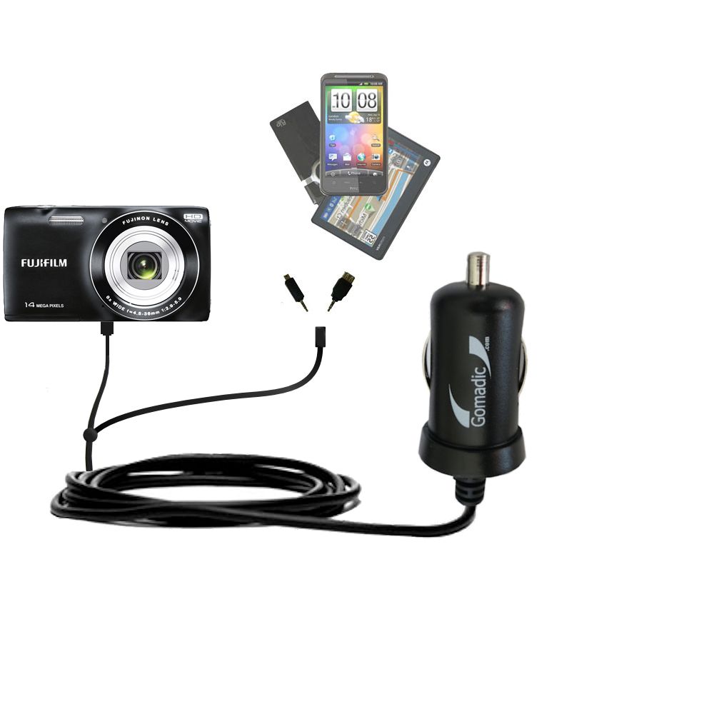 mini Double Car Charger with tips including compatible with the Fujifilm Finepix JZ100 JZ110 JZ250 JZ260
