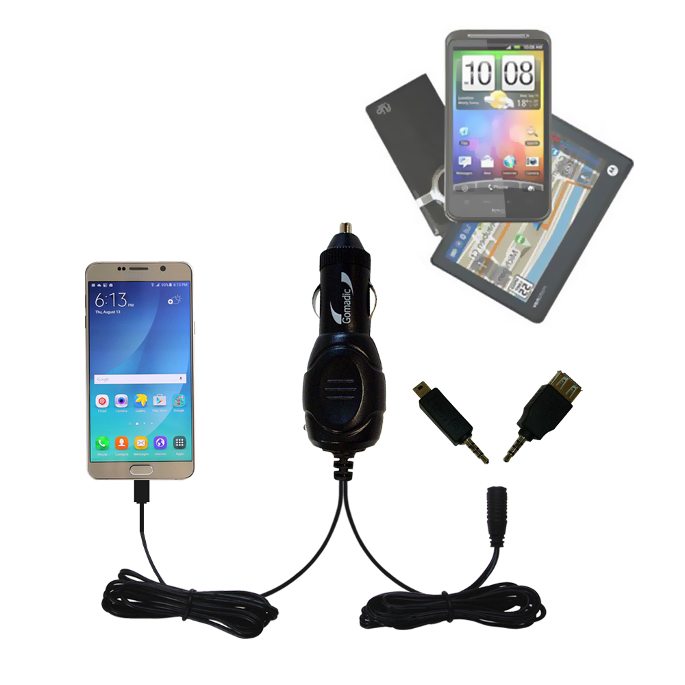 mini Double Car Charger with tips including compatible with the Galaxy Note 7 Note 7