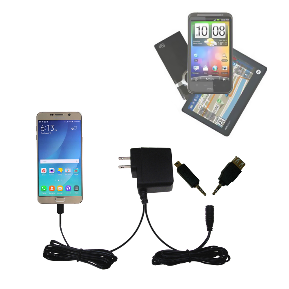 Double Wall Home Charger with tips including compatible with the Galaxy Note 7 Note 7