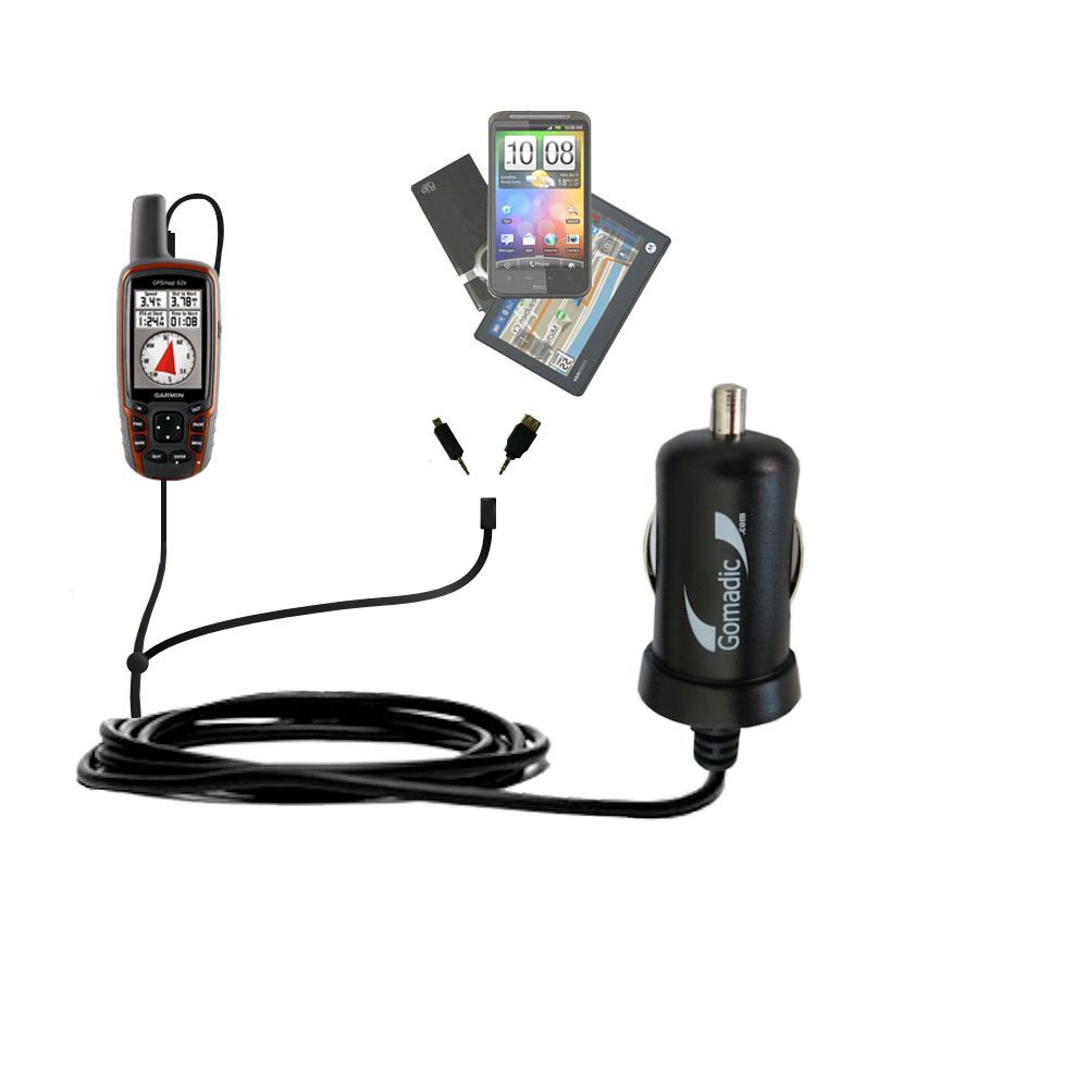 Double Port Micro Gomadic Car / Auto DC Charger suitable for the Garmin ...