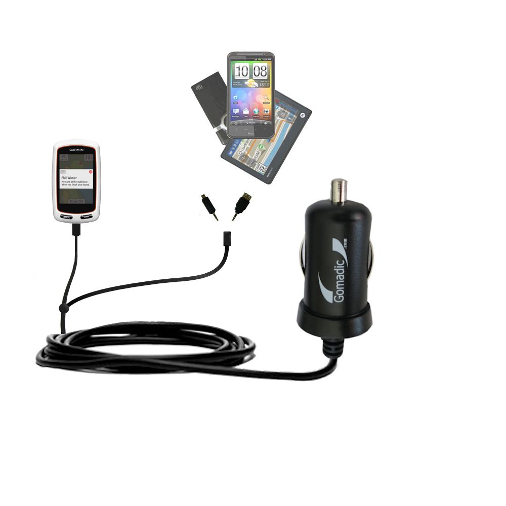 mini Double Car Charger with tips including compatible with the Garmin Approach G7