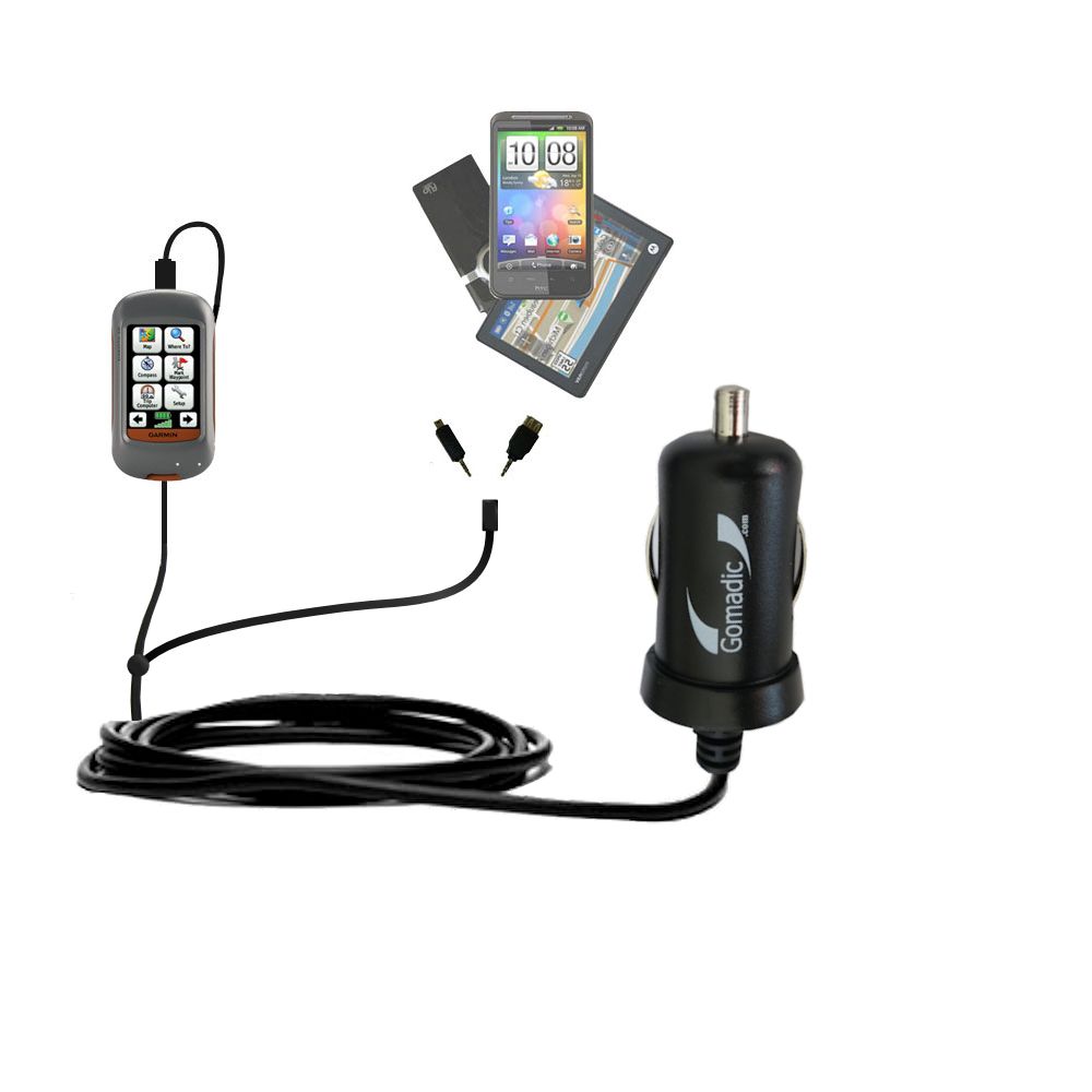 mini Double Car Charger with tips including compatible with the Garmin Dakota 10 20