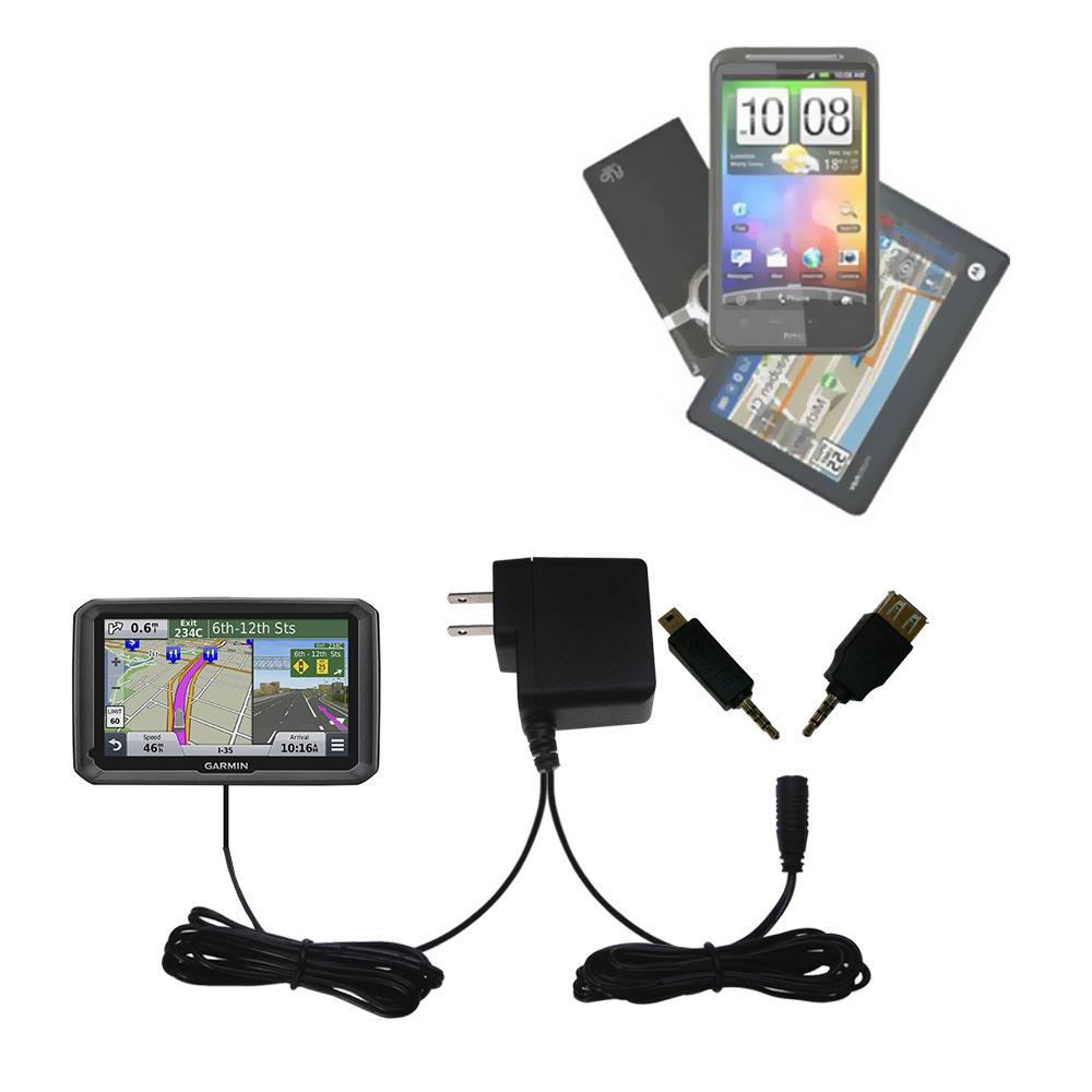 Double Wall Home Charger with tips including compatible with the Garmin dezl 570 LMT