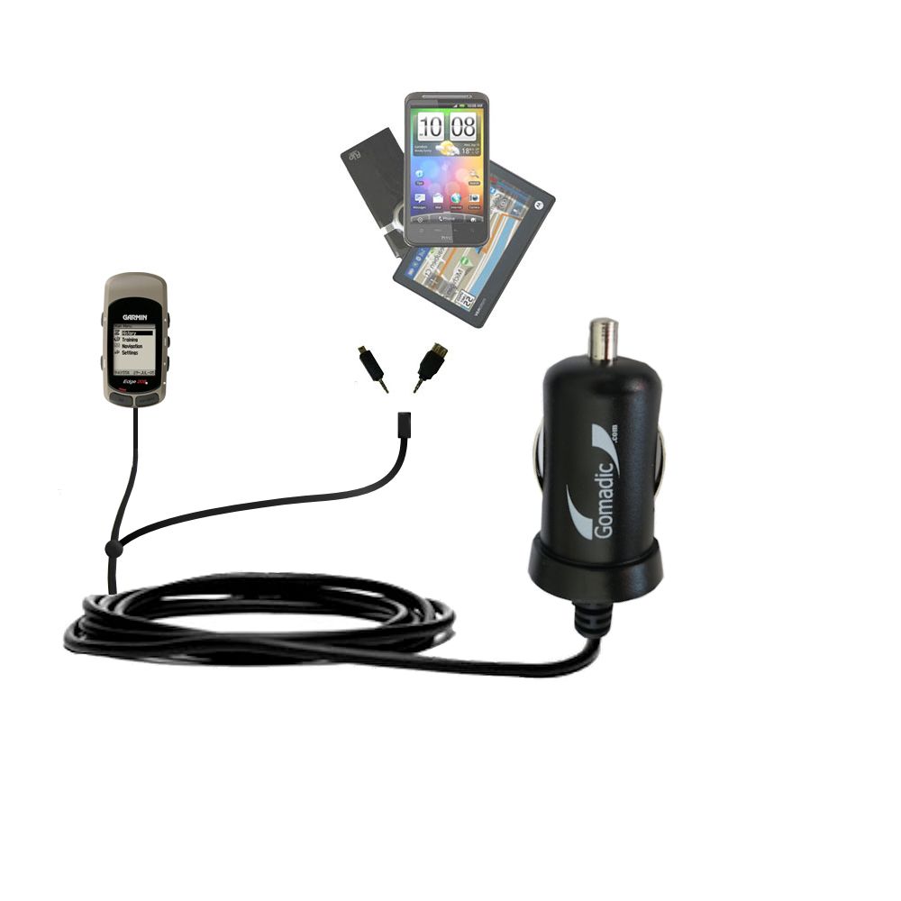 mini Double Car Charger with tips including compatible with the Garmin Edge 205