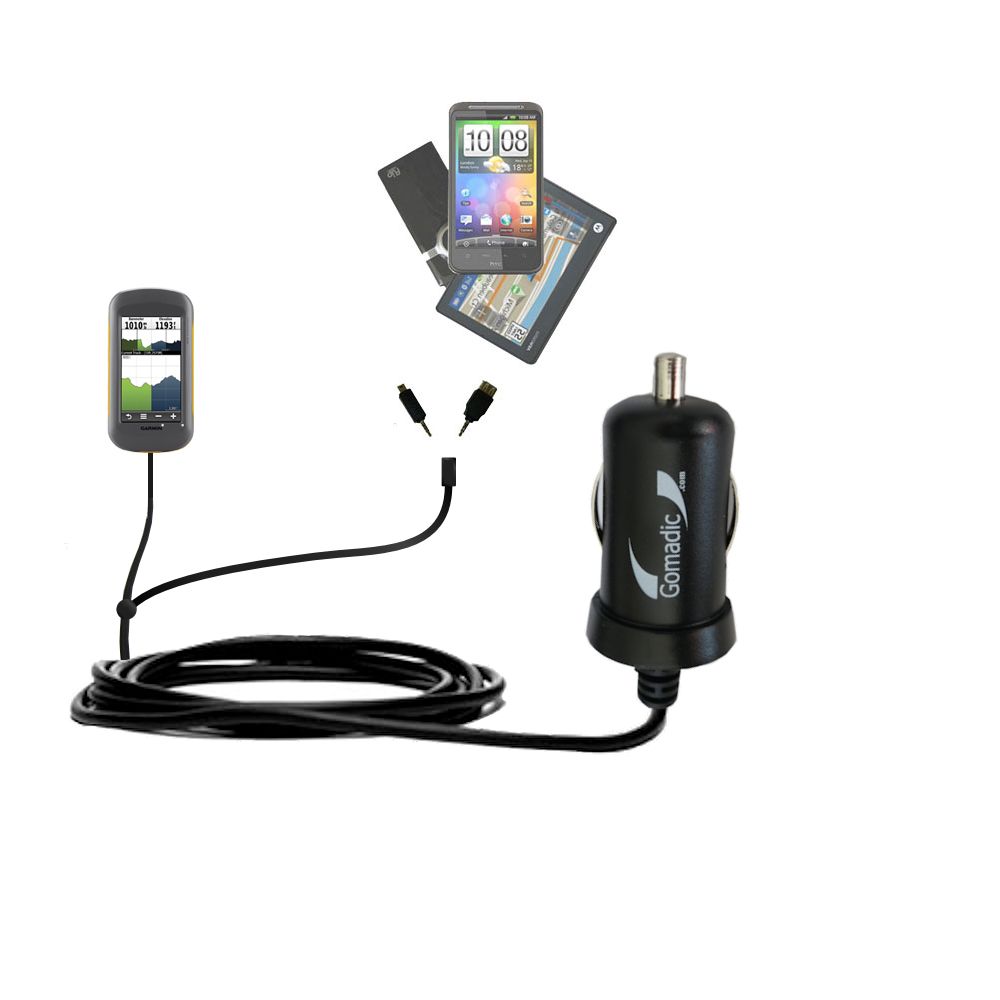 mini Double Car Charger with tips including compatible with the Garmin Montana 600 650 650t