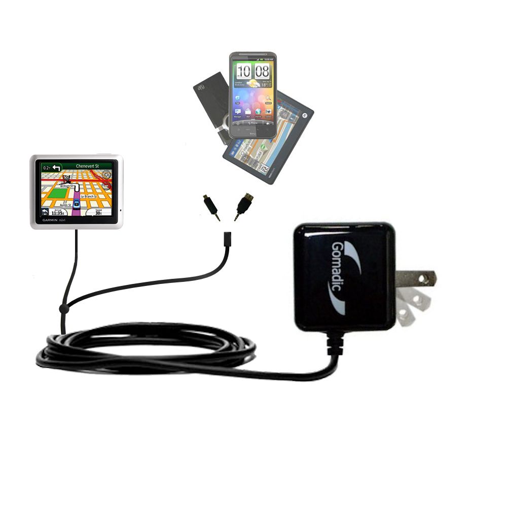 Double Wall Home Charger with tips including compatible with the Garmin nuvi 1100