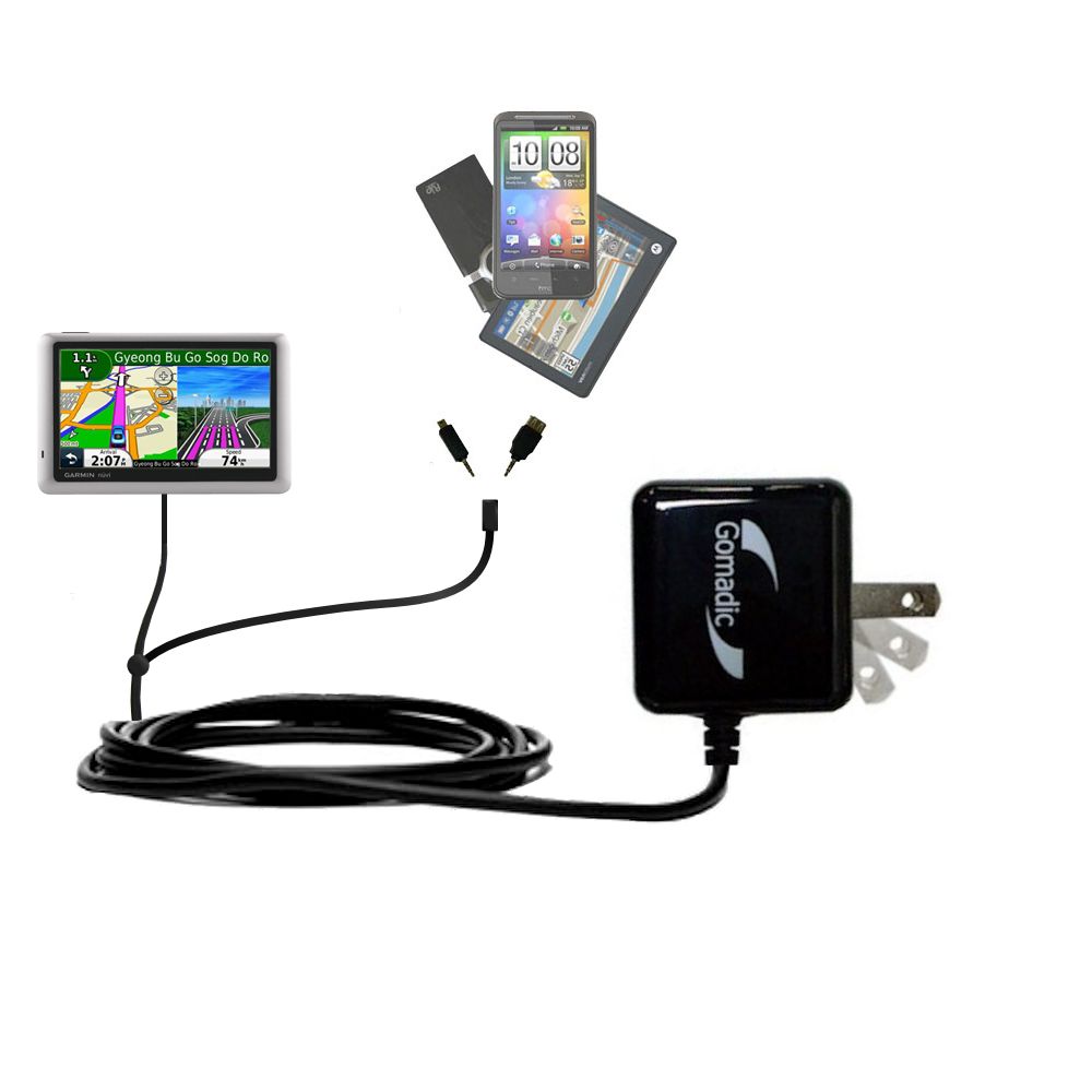 Double Wall Home Charger with tips including compatible with the Garmin Nuvi 1490Tpro