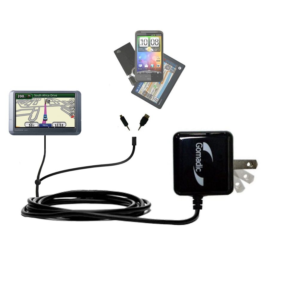 Double Wall Home Charger with tips including compatible with the Garmin nuvi 215T