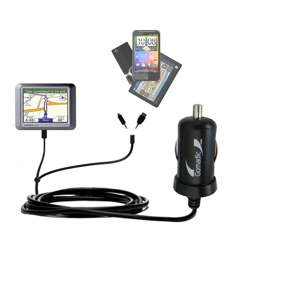 mini Double Car Charger with tips including compatible with the Garmin Nuvi 260