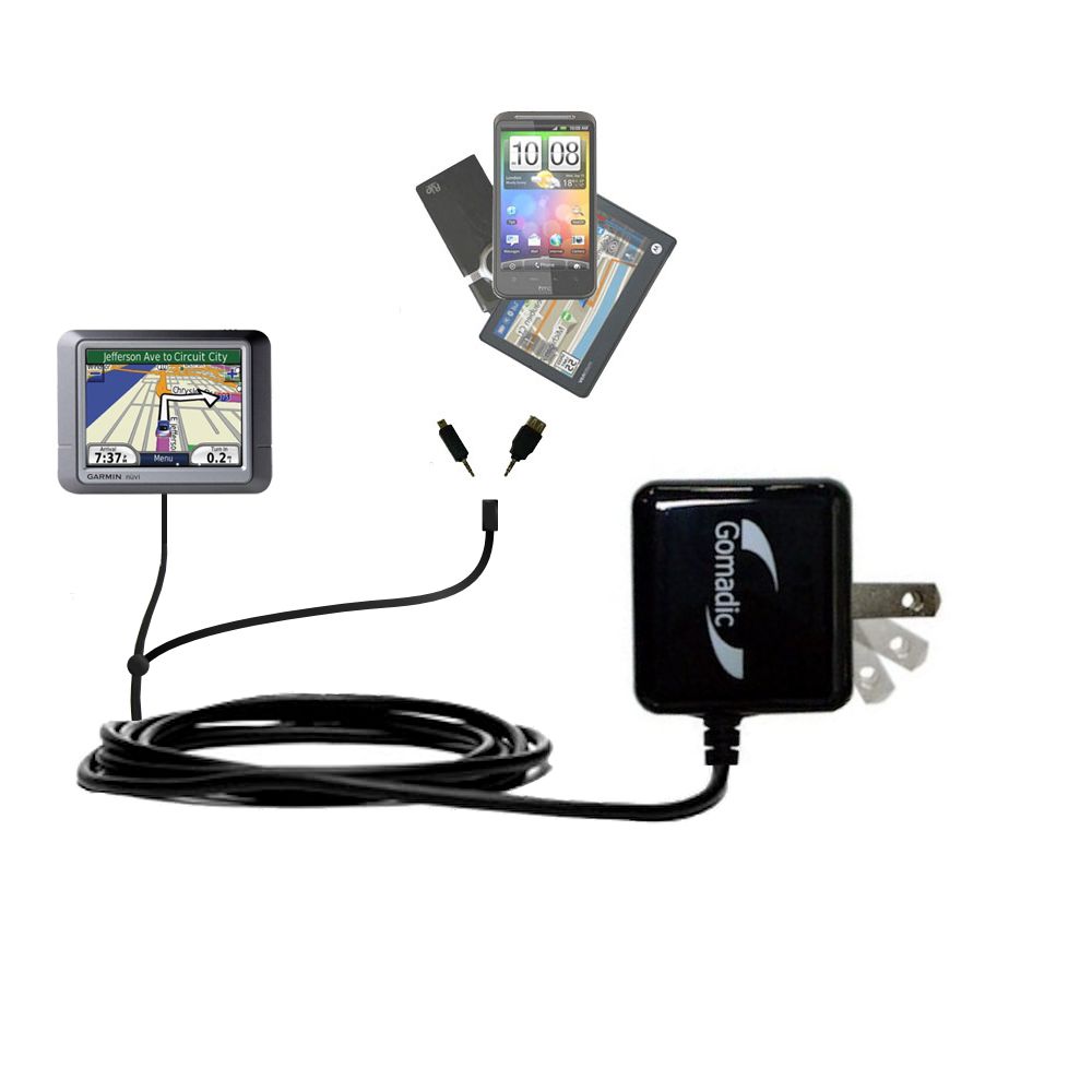 Double Wall Home Charger with tips including compatible with the Garmin Nuvi 270