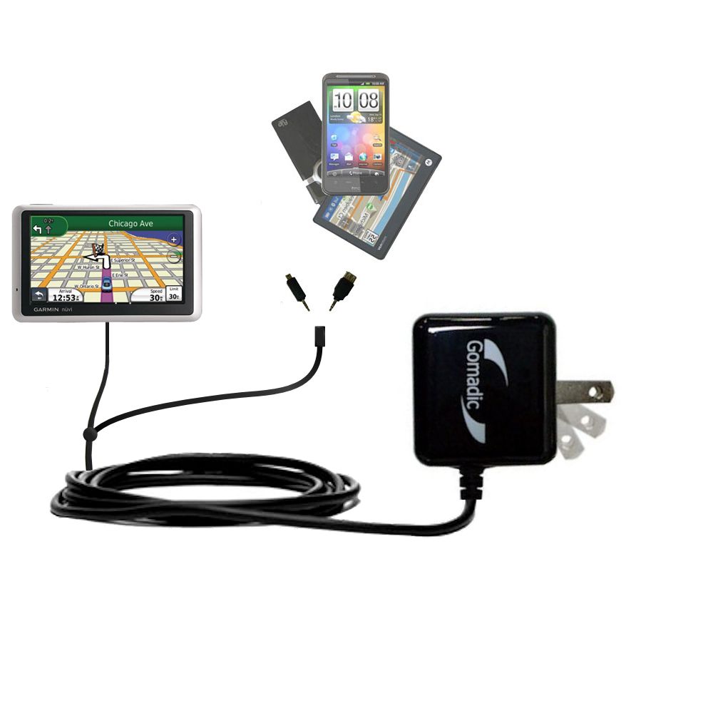 Double Wall Home Charger with tips including compatible with the Garmin nuvi 2757 / 2797 LMT
